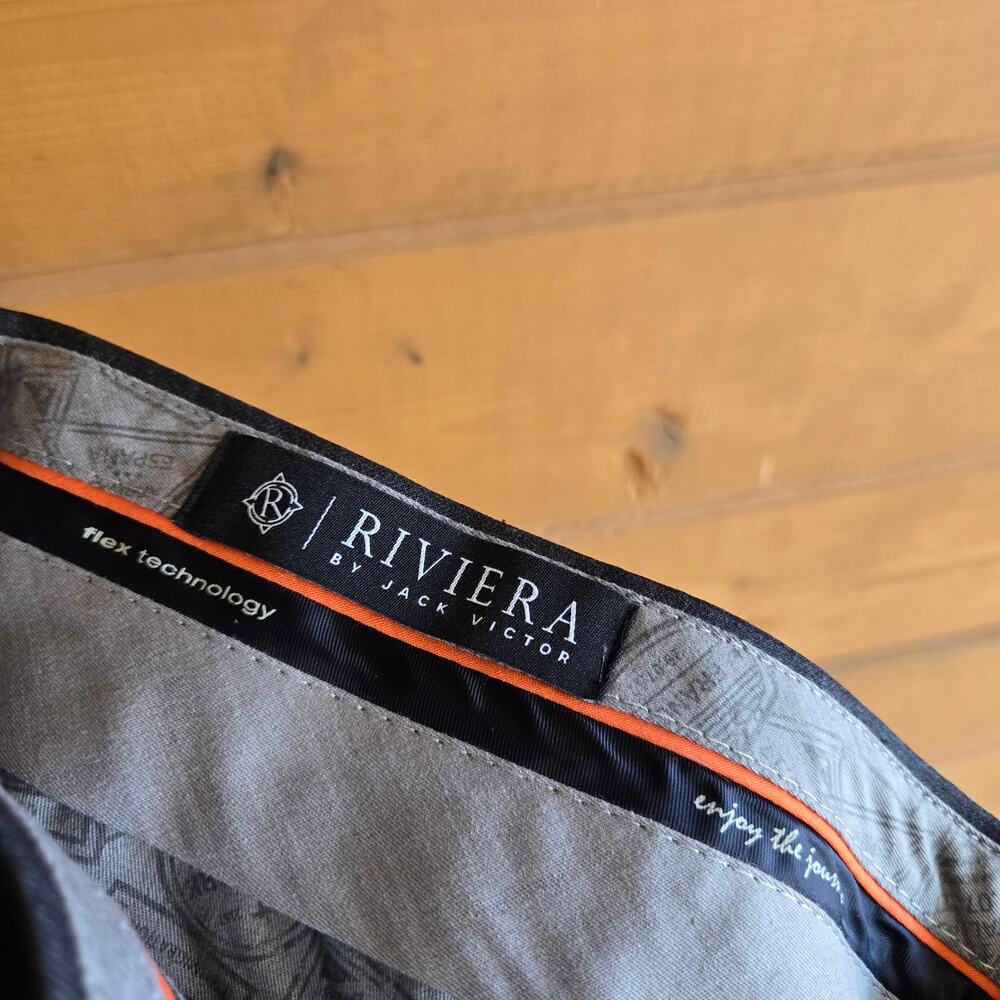 Riviera Jack Victor Traveler Pant NWT 40L Trouser Charcoal Gray Workwear Office - Picture 7 of 7